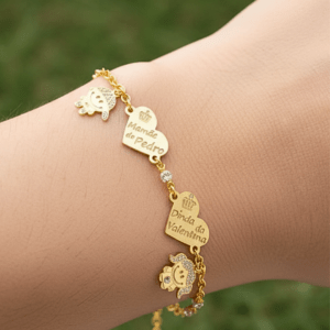Pulseira Corações com Nome