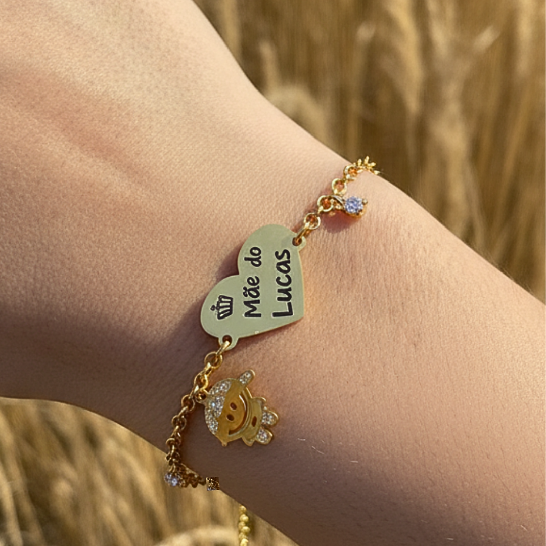 Pulseira Coração Mamãe
