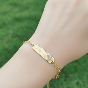Pulseira Coração Craquelado Feminina