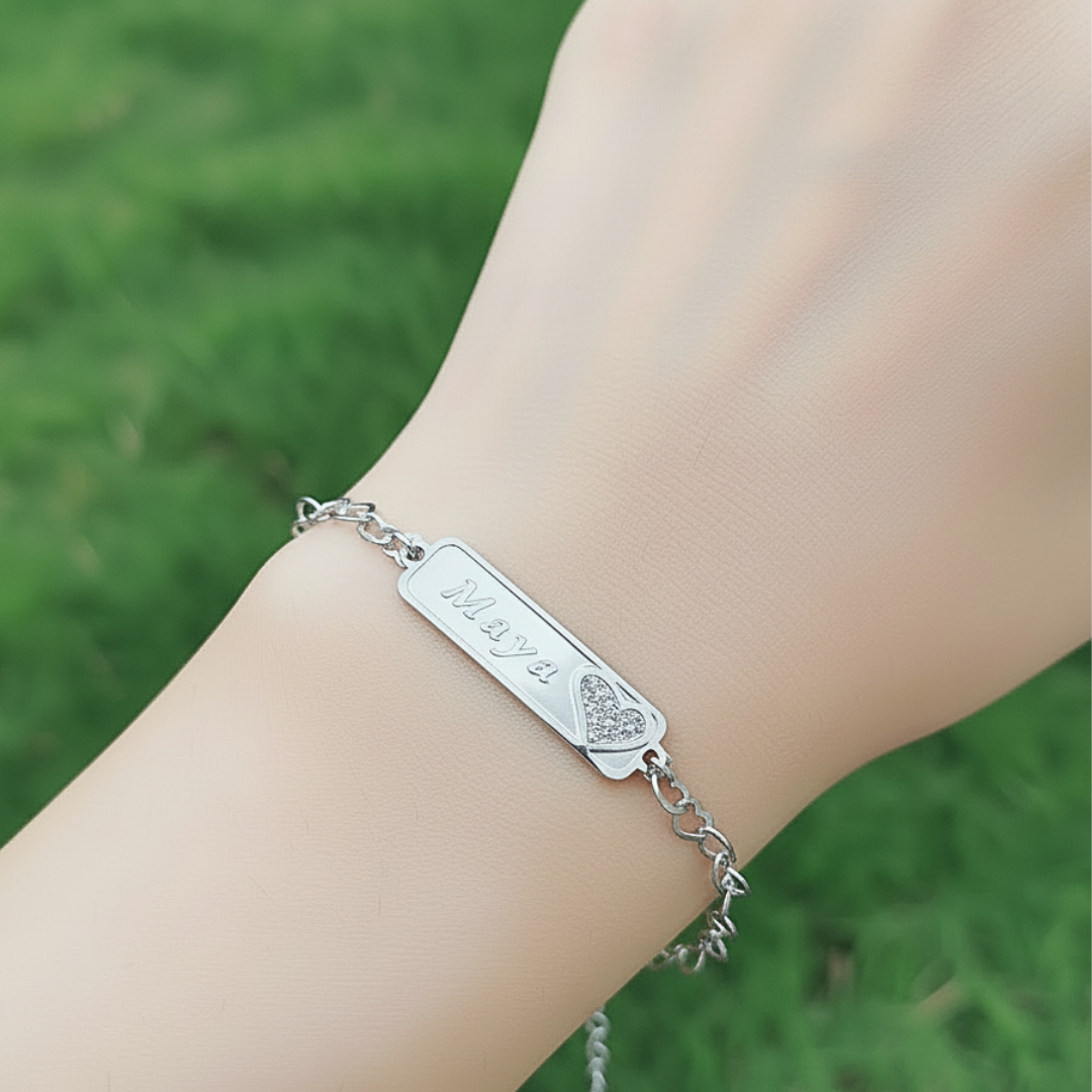 Pulseira Coração Craquelado Feminina - Imagem 2