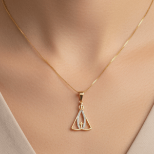 Pingente Nº Sª Aparecida com Cordão Veneziana – Banho Prata 950 e Banho Ouro 18k ✨🙏